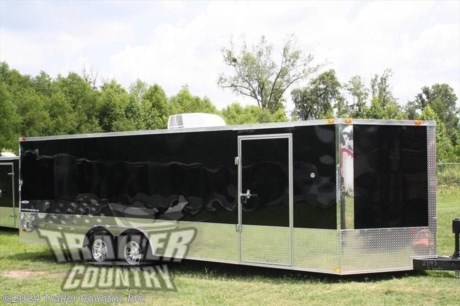 &lt;div&gt;NEW 8.5 X 24&#39; V-NOSED ENCLOSED CAR TOY CARGO HAULER TRAILER LOADED W/ OPTIONS!&lt;/div&gt;
&lt;div&gt;&amp;nbsp;&lt;/div&gt;
&lt;div&gt;Up for your consideration is a Brand New Heavy Duty Model 8.5 x 24 Tandem Axle, V-Nosed Enclosed Race - Toy - Car Hauler - Cargo Trailer.&lt;/div&gt;
&lt;div&gt;&amp;nbsp;&lt;/div&gt;
&lt;div&gt;YOU&#39;VE SEEN THE REST...NOW BUY THE BEST!&lt;/div&gt;
&lt;div&gt;&amp;nbsp;&lt;/div&gt;
&lt;div&gt;ALL the TOP QUALITY FEATURES listed in this ad!&lt;/div&gt;
&lt;div&gt;&amp;nbsp;&lt;/div&gt;
&lt;div&gt;Elite Series Standard Features:&lt;/div&gt;
&lt;div&gt;&amp;nbsp;&lt;/div&gt;
&lt;div&gt;- Heavy Duty 6&quot; I Beam Main Frame w/ 2&quot;X6&quot; Square Tube Frame&lt;/div&gt;
&lt;div&gt;- 24&#39; Box Space + V-Nose&lt;/div&gt;
&lt;div&gt;- 54&quot; TRIPLE TUBE TONGUE&lt;/div&gt;
&lt;div&gt;- 16&quot; On Center Walls&lt;/div&gt;
&lt;div&gt;- 16&quot; On Center Floors&lt;/div&gt;
&lt;div&gt;- 16&quot; On Center Roof Bows&lt;/div&gt;
&lt;div&gt;- (2) 3,500 lb &quot; DEXTER&quot; SPRING Axles w/ All Wheel Electric Brakes &amp;amp; EZ LUBE Grease Fittings-Self Adjusting Axles&lt;/div&gt;
&lt;div&gt;- HEAVY DUTY Rear Spring Assisted Ramp Door with (2)&amp;nbsp;Barlocks&amp;nbsp;for Security, &amp;amp; EZ Lube Hinge Pins&lt;/div&gt;
&lt;div&gt;- No-Show Beaver Tail (Dove Tail)&lt;/div&gt;
&lt;div&gt;- 4 - 5,000 lb Flush Floor Mounted D-Rings&lt;/div&gt;
&lt;div&gt;- 36&quot; Side Door with Lock&lt;/div&gt;
&lt;div&gt;-&amp;nbsp;ATP&amp;nbsp;Diamond Plate Recessed Step-Up in Side door&lt;/div&gt;
&lt;div&gt;- 6&#39;6&quot; Interior Height inside Box Space&lt;/div&gt;
&lt;div&gt;-&amp;nbsp;Galvalume&amp;nbsp;Seamed Roof w/&amp;nbsp;Thermo&amp;nbsp;Ply Ceiling Liner&lt;/div&gt;
&lt;div&gt;- 2 5/16&quot; Coupler w/ Snapper Pin&lt;/div&gt;
&lt;div&gt;- Heavy Duty Safety Chains&lt;/div&gt;
&lt;div&gt;- 2 K Top-Wind Jack&lt;/div&gt;
&lt;div&gt;- 7-Way Round RV Electrical Wiring Harness w/ Battery Back-Up &amp;amp; Safety Switch&lt;/div&gt;
&lt;div&gt;- 24&quot;&amp;nbsp;ATP&amp;nbsp;Front Stone Guard w/&amp;nbsp;ATP&amp;nbsp;Nose Cap&lt;/div&gt;
&lt;div&gt;- Exterior L.E.D Lighting Package&lt;/div&gt;
&lt;div&gt;- 3/8&quot; Heavy Duty Top Grade Plywood Walls&lt;/div&gt;
&lt;div&gt;- 3/4&quot; Heavy Duty Top Grade Plywood Floors&lt;/div&gt;
&lt;div&gt;- Heavy Duty Smooth Fender Flares&lt;/div&gt;
&lt;div&gt;- Deluxe License Plate Holder with Light&lt;/div&gt;
&lt;div&gt;- Top Quality Exterior Grade Automotive Paint&lt;/div&gt;
&lt;div&gt;- (1) Non-Powered Roof Vent&lt;/div&gt;
&lt;div&gt;- (1) 12-Volt Interior Trailer Light w/ Wall Switch&lt;/div&gt;
&lt;div&gt;- 15&quot; 225-15&quot; Radial Tires&lt;/div&gt;
&lt;div&gt;- Modular Wheels&lt;/div&gt;
&lt;div&gt;&amp;nbsp;&lt;/div&gt;
&lt;div&gt;Additional Upgrades Include:&lt;/div&gt;
&lt;div&gt;&amp;nbsp;&lt;/div&gt;
&lt;div&gt;- (2) 5,200 lb &quot;DEXTER&quot; SPRING Axles w/ All Wheel Electric Brakes &amp;amp; EZ LUBE Grease Fittings-Self Adjusting Axles (Upgraded from Standard 3,500# Axles)&lt;/div&gt;
&lt;div&gt;- 15&quot; Radial Tires&lt;/div&gt;
&lt;div&gt;- Screw-less Metal Exterior Walls&lt;/div&gt;
&lt;div&gt;- Screw-less .030 Metal Interior Walls&amp;nbsp;&lt;/div&gt;
&lt;div&gt;-&amp;nbsp;ATP&amp;nbsp;Ceiling (Aluminum Tread Plate)&lt;/div&gt;
&lt;div&gt;-&amp;nbsp;ATP&amp;nbsp;Covered Wheel Well Boxes (Pair)&lt;/div&gt;
&lt;div&gt;- Spare Tire Mount (In Passenger Side V-Nose)&lt;/div&gt;
&lt;div&gt;- Aluminum Mag Radial Spare Tire&lt;/div&gt;
&lt;div&gt;- Upgraded 36&quot; Side Door&lt;/div&gt;
&lt;div&gt;- Upgraded: 24&quot;&amp;nbsp;ATP&amp;nbsp;Interior Kick Plate Walls &amp;amp; V-Nose w/ Upgraded Trim&lt;/div&gt;
&lt;div&gt;- A/C Unit: 13,500 BTU Unit with Heat Strip&lt;/div&gt;
&lt;div&gt;- E-Track: 2 - 15&#39; Flush Mounted E- Track Strips on Each Wall (60&#39; Total E-Track) (Mounted 24&quot; from floor &amp;amp; 30&quot; Above 1st Row off floor/ Centered Same on Each Wall)&lt;/div&gt;
&lt;div&gt;- 3,500# Electric Tongue Jack&lt;/div&gt;
&lt;div&gt;-&amp;nbsp;RTP&amp;nbsp;Floor (Rubber Tread Plate)&lt;/div&gt;
&lt;div&gt;-&amp;nbsp;RTP&amp;nbsp;Ramp &amp;amp; Transitional Flap (Rubber Tread Plate)&lt;/div&gt;
&lt;div&gt;- Electrical Package (w/30 AMP Panel Box, (2)110 Volt Interior&amp;nbsp;Recepts, 25&#39; Life Line, (2)4&#39; 12 Volt L.E.D. Strip Lights w/ Battery)&lt;/div&gt;
&lt;div&gt;- (1) Motor Base Plug&lt;/div&gt;
&lt;div&gt;- (2) Extra 110 Volt Interior&amp;nbsp;Recepts&lt;/div&gt;
&lt;div&gt;- (1) Extra 12 Volt Interior Dome Light&amp;nbsp;&lt;/div&gt;
&lt;div&gt;- Recessed Winch Plate in Floor&lt;/div&gt;
&lt;div&gt;- Motorcycle Pack : .030 Black Metal Exterior, 6 -D-rings (total of 10 in trailer),&amp;nbsp; 24&quot; Polished Sides &amp;amp; Rear, Aluminum Mag Wheels, Pair of Rear Stabilizer Jacks, Polished&amp;nbsp;&lt;/div&gt;
&lt;div&gt;&amp;nbsp; Front &amp;amp; Rear Corner Caps, Pair Aluminum Flow&amp;nbsp;Thru&amp;nbsp;Vents&lt;/div&gt;
&lt;div&gt;&amp;nbsp;&lt;/div&gt;
&lt;p&gt;* * N.A.T.M. Inspected and Certified * *&lt;br /&gt;* * Manufacturers Title and 5 Year Limited Warranty Included * *&lt;br /&gt;* * PRODUCT LIABILITY INSURANCE * *&lt;br /&gt;* * FINANCING IS AVAILABLE W/ APPROVED CREDIT * *&lt;/p&gt;
&lt;p&gt;&amp;nbsp;&lt;/p&gt;
&lt;p&gt;ASK US ABOUT OUR RENT TO OWN PROGRAM - NO CREDIT CHECK - LOW DOWN PAYMENT&lt;/p&gt;
&lt;p&gt;&lt;br /&gt;Trailer is offered @ factory direct pick up in&amp;nbsp;Willacoochee, GA...We also offer Nationwide Delivery, please contact us for more information.&lt;br /&gt;CALL: 888-710-2112&lt;/p&gt;