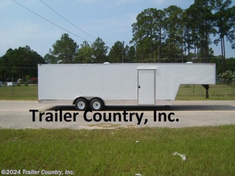 &lt;p&gt;&lt;strong&gt;NEW 8.5 X 32 &quot;&lt;em&gt;All American&quot; &lt;/em&gt;&lt;strong&gt;Series ENCLOSED GOOSENECK CARGO TRAILER&lt;/strong&gt;&lt;/strong&gt;&lt;/p&gt;
&lt;p&gt;&lt;strong&gt;Up for your consideration is a Brand New 8.5x24 + 8&#39; RISER Tandem Axle, Enclosed Gooseneck Cargo Trailer. &lt;/strong&gt;&lt;/p&gt;
&lt;p&gt;&lt;strong&gt;FOR MORE INFORMATION CALL:&lt;/strong&gt;&lt;/p&gt;
&lt;p&gt;&lt;strong&gt;888-710-2112&lt;/strong&gt;&lt;/p&gt;
&lt;p&gt;&lt;strong&gt;&lt;strong&gt;STANDARD FEATURES:&lt;/strong&gt;&lt;/strong&gt;&lt;br /&gt;- Heavy Duty Double 6&quot; I-Beam Main Frame&lt;br /&gt;- Heavy Duty Square Tubing Wall Studs &amp;amp; Roof Bows&lt;br /&gt;- 32&#39; Gooseneck 24&#39; Box Space + 8&#39; Riser&lt;br /&gt;- 16&quot; On Center WALL &amp;amp; FLOOR Cross Members&lt;br /&gt;- (2) 5,200lb Spring Axles w/ All Wheel Electric Brakes &amp;amp; EZ LUBE Grease Fittings&lt;br /&gt;- Heavy Duty Rear Spring Assisted Ramp Door with (2) Barlocks for Security, EZ Lube Hinge Pins, &amp;amp; 16&quot; Transitional Ramp Flap&lt;br /&gt;- 4&#39; No-Show Beaver Tail (Dove Tail)&lt;br /&gt;- 4 - 5,000lb Flush Floor Mounted D-Rings&lt;br /&gt;- 36&quot; Side Door with RV Flush Lock&lt;br /&gt;- ATP Diamond Plate Recessed Step-Up @ Side door&lt;br /&gt;- 82&quot; Interior Height inside box space (38&quot; in riser)&lt;br /&gt;- Galvalume Seamed Roof with Luan Lining Strip (4&#39; down trailer center)&lt;br /&gt;- 2 5/16&quot; Gooseneck Coupler w/ Snapper Pin&lt;br /&gt;- Heavy Duty Safety Chains&lt;br /&gt;- Tandem Landing Gear w/ Crank&lt;br /&gt;- 7-Way Round RV Electrical Wiring Harness w/ Battery Back-Up &amp;amp; Safety Switch&amp;nbsp;&lt;br /&gt;- 12&quot; ATP Bottom Trim on Sides &amp;amp; Rear&lt;br /&gt;- ATP Front under riser with Access Door to Easy Access Junction Box&lt;br /&gt;- L.E.D. STRIP TAIL Lighting&lt;br /&gt;- DOT Reflective Tape&lt;br /&gt;- 3/8&quot; Heavy Duty Grade Plywood Walls&lt;br /&gt;- 3/4&quot; Heavy Duty Grade Plywood Floors&lt;br /&gt;- Heavy Duty Smooth Fender Flares&amp;nbsp;&lt;br /&gt;- Deluxe License Plate Holder&lt;br /&gt;- Top Quality Exterior Grade Paint&lt;br /&gt;- (2) Non- powered Interior Roof Vent&lt;br /&gt;- (2) 12 Volt Interior Trailer Light w/ Wall Switch&lt;br /&gt;&lt;br /&gt;&lt;/p&gt;
&lt;p&gt;* * Manufacturers Title and Limited Warranty Included * *&lt;br /&gt;* * PRODUCT LIABILITY INSURANCE * *&lt;br /&gt;FINANCING IS AVAILABLE W/ APPROVED CREDIT*&lt;br /&gt;Trailer is offered @ factory direct pick up in Pearson, GA...We also offer Nationwide Delivery, please contact us for more information.&lt;br /&gt;CALL: 888-710-2112&lt;/p&gt;