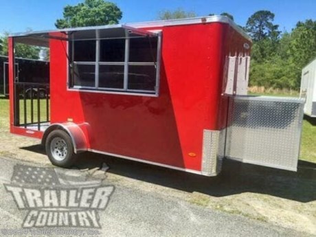 &lt;p&gt;NEW 6 X 14 ENCLOSED CONCESSION TRAILER W/ COVERED PORCH&lt;/p&gt;
&lt;p&gt;Up for your consideration is a Brand New Model 6 X 14 Single Axle, Enclosed&amp;nbsp; Mobile Kitchen Concession ~ Food Vending Trailer.&lt;/p&gt;
&lt;p&gt;ALL the TOP QUALITY FEATURES listed in this ad!&lt;/p&gt;
&lt;p&gt;Standard Elite Series Features:&lt;/p&gt;
&lt;p&gt;Heavy Duty 2&quot; x 3&quot; Square Tube Main Frame&lt;/p&gt;
&lt;p&gt;Heavy Duty 1&quot; x 1 1/2&quot; Square Tubular Wall Studs &amp;amp; Roof Bows&lt;/p&gt;
&lt;p&gt;10&#39; Box Space +&amp;nbsp; 4&#39; Porch = Total Trailer Length of 14&#39;&lt;/p&gt;
&lt;p&gt;16&quot; On Center Wall Cross-members&lt;/p&gt;
&lt;p&gt;16&quot; On Center Floor Cross-members&lt;/p&gt;
&lt;p&gt;16&quot; On Center Ceiling Cross-members&lt;/p&gt;
&lt;p&gt;(1) 3,500 lb 4&quot; &quot;Dexter&quot; Drop Axles w/ EZ LUBE Grease Fittings.&amp;nbsp;&lt;/p&gt;
&lt;p&gt;32&quot; Side Door with Bar Lock on Passenger Side&lt;/p&gt;
&lt;p&gt;6&#39; Interior Height&lt;/p&gt;
&lt;p&gt;Galvalume&amp;nbsp;Seamed Roof w/&amp;nbsp;Thermo&amp;nbsp;Ply Ceiling Liner&lt;/p&gt;
&lt;p&gt;2&quot; Coupler w/ Snapper Pin&lt;/p&gt;
&lt;p&gt;Heavy Duty Safety Chains&lt;/p&gt;
&lt;p&gt;4-Way Flat Wiring Harness Plug&lt;/p&gt;
&lt;p&gt;3/8&quot; Heavy Duty Top Grade Plywood Walls&lt;/p&gt;
&lt;p&gt;3/4&quot; Heavy Duty Top Grade Plywood Floors&lt;/p&gt;
&lt;p&gt;Smooth Jeep Style Fenders&amp;nbsp;&lt;/p&gt;
&lt;p&gt;2K A-Frame Top Wind Jack&lt;/p&gt;
&lt;p&gt;Top Quality Exterior Grade Paint&lt;/p&gt;
&lt;p&gt;(1) Non-Powered Interior Roof Vent&lt;/p&gt;
&lt;p&gt;(1) 12 Volt Interior Trailer Dome Light w/ Wall Switch&lt;/p&gt;
&lt;p&gt;24&quot; Diamond Plate&amp;nbsp;ATP&amp;nbsp;Front Stone Guard&lt;/p&gt;
&lt;p&gt;15&quot; Radial (ST20575R15) Tires &amp;amp; Wheels&lt;/p&gt;
&lt;p&gt;Exterior L.E.D. Lighting Package&lt;/p&gt;
&lt;p&gt;Rear Spring Assisted Ramp Door W/ Cam Locks&lt;/p&gt;
&lt;p&gt;16&quot; Rear Ramp Flap&lt;/p&gt;
&lt;p&gt;&amp;nbsp;&lt;/p&gt;
&lt;p&gt;Concession Packages &amp;amp; Upgrades:&lt;/p&gt;
&lt;p&gt;Concession Window- (?1) 3&#39; x 6&#39; Concession/Vending Window w/ Sliding Glass &amp;amp; Screens (Center&amp;nbsp;Curbside&amp;nbsp;of Trailer)&lt;/p&gt;
&lt;p&gt;(1) 12&quot; x 8&#39; Drop Leaf Exterior Serving Tray Under Concession Window&lt;/p&gt;
&lt;p&gt;Appliance: (1) 28&quot; Sandwich Prep&lt;/p&gt;
&lt;p&gt;Stainless Steal Counter/ Prep Station 5&#39; Long x 30&quot; Deep&lt;/p&gt;
&lt;p&gt;Small Sink Package ~ Stainless Steel Sinks w/Hardware (Small Sinks Sizing ~ 12&quot; X 14&quot; X 6&quot;), Cabinet in Victory Red Finish, Hand-wash Station, 20 Gallon Fresh Water Tank, 27 Gallon Waste Water Tank, &amp;amp; 6 Gallon Hot Water Heater.&amp;nbsp;&amp;nbsp;&lt;/p&gt;
&lt;p&gt;Electrical Package ~ (100 Amp Panel Box w/Life Line, 2-110 Volt Interior&amp;nbsp;Recepts, 2- 48&quot; 12 Volt L.E.D. Strip Lights w/ Battery and Switch.?&lt;/p&gt;
&lt;p&gt;RTP&amp;nbsp;Black Rubber Flooring in Trailer Interior&lt;/p&gt;
&lt;p&gt;White Metal Walls in Trailer Interior&lt;/p&gt;
&lt;p&gt;White Metal Ceiling Liner in Trailer Interior&lt;/p&gt;
&lt;p&gt;3&quot; Extra Interior Height (6&#39;3&quot; Total Interior Height)&lt;/p&gt;
&lt;p&gt;??Porch Package - 4&#39; Covered Porch w/ Pressure Treated Plywood,&amp;nbsp;ATP&amp;nbsp;(Aluminum Tread Plate) Porch Floor &amp;amp; Metal Ceiling), Removable Rear Rail.&lt;/p&gt;
&lt;p&gt;Move Standard 32&quot; Side Door To Rear Of Trailer w/ RV Lock &amp;amp; Bar Lock&lt;/p&gt;
&lt;p&gt;Upgrade: .030 Colored Metal Exterior in Victory Red&lt;/p&gt;
&lt;p&gt;Upgrade: Heavy Duty Frame to 6&quot; w/ Extended Tongue (for generator box).&lt;/p&gt;
&lt;p&gt;&amp;nbsp;36&quot; x 36&quot;&amp;nbsp;ATP&amp;nbsp;Diamond Plate Generator Box w/ Vented Door, RV Lock, and Slide Out Tray&lt;/p&gt;
&lt;p&gt;&amp;nbsp;&lt;/p&gt;
&lt;p&gt;Shown in .030 Victory Red Metal.&lt;/p&gt;
&lt;p&gt;&amp;nbsp;&lt;/p&gt;
&lt;p&gt;! ! ! YOU CHOOSE FINAL COLOR ! ! !&lt;/p&gt;
&lt;p&gt;Color Options .030 Gauge Aluminum&lt;/p&gt;
&lt;p&gt;Manufacturers Title and 5 Year Limited Warranty Included&lt;/p&gt;
&lt;p&gt;**PRODUCT LIABILITY INSURANCE**&lt;/p&gt;
&lt;p&gt;Trailer is offered @ factory direct pricing...We also have a Florida pick up location in Central, Florida and We offer Nationwide Delivery @ Unbeatable Rates.&lt;/p&gt;
&lt;p&gt;FINANCING IS AVAILABLE W/ APPROVED CREDIT&lt;/p&gt;
&lt;p&gt;*Trailer Shown with Optional Trim*&lt;/p&gt;
&lt;p&gt;All Trailers are D.O.T. Compliant for all 50 States, Canada, &amp;amp; Mexico.&lt;/p&gt;
&lt;p&gt;&amp;nbsp;&lt;/p&gt;
&lt;p&gt;FOR MORE INFORMATION CALL:&lt;/p&gt;
&lt;p&gt;888-710-2112&lt;/p&gt;