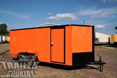 &lt;div&gt;NEW 7 X 16 V-NOSED ENCLOSED CARGO TRAILER&lt;/div&gt;
&lt;div&gt;&amp;nbsp;&lt;/div&gt;
&lt;div&gt;Up for your consideration is a Brand New Model 7 X 16 Tandem Axle, V-Nosed Enclosed Motorcycle Cargo Trailer w/BLACKOUT PACKAGE.&lt;/div&gt;
&lt;div&gt;&amp;nbsp;&lt;/div&gt;
&lt;div&gt;Standard ALL AMERICAN SERIES Features:&lt;/div&gt;
&lt;div&gt;&amp;nbsp;&lt;/div&gt;
&lt;div&gt;&amp;bull;Heavy&amp;nbsp;Duty 2&quot; x 4&quot; Square Tube Main Frame&amp;nbsp;&lt;/div&gt;
&lt;div&gt;&amp;bull;Heavy&amp;nbsp;Duty 1&quot; x 1&quot; Square Tubular Wall Studs &amp;amp; Roof Bows&lt;/div&gt;
&lt;div&gt;&amp;bull;16&#39; Box Space + V-Nose&lt;/div&gt;
&lt;div&gt;&amp;bull;Rear&amp;nbsp;Medium Spring Assisted Ramp Door with 16&quot; Ramp Flap&lt;/div&gt;
&lt;div&gt;&amp;bull;16&quot; On Center Wall &amp;amp; Floor &amp;amp; Ceiling&amp;nbsp;Crossmembers&lt;/div&gt;
&lt;div&gt;&amp;bull;(2) 3,500lb 4&quot; All Wheel Electric Brake Drop Axles w/ EZ LUBE Grease Fittings, Battery Back-up, Safety Switch, and Break-A-Way Kit.&lt;/div&gt;
&lt;div&gt;&amp;bull;32&quot; Piano Hinge Side Door with RV Style Flush Lock&lt;/div&gt;
&lt;div&gt;&amp;bull;6&#39; Interior Height&lt;/div&gt;
&lt;div&gt;&amp;bull;Galvalume&amp;nbsp;Seamed Roof with&amp;nbsp;Luan&amp;nbsp;Lining Strip&lt;/div&gt;
&lt;div&gt;&amp;bull;2 5/16&quot; Coupler w/ Snapper Pin&lt;/div&gt;
&lt;div&gt;&amp;bull;Heavy&amp;nbsp;Duty Safety Chains&lt;/div&gt;
&lt;div&gt;&amp;bull;7-Way Round RV Style Wiring Harness Plug&lt;/div&gt;
&lt;div&gt;&amp;bull;3/8&quot; Heavy Duty Top Grade Plywood Walls&lt;/div&gt;
&lt;div&gt;&amp;bull;3/4&quot; Heavy Duty Top Grade Plywood Floors&lt;/div&gt;
&lt;div&gt;&amp;bull;Smooth&amp;nbsp;Rounded Tear Drop Fenders&lt;/div&gt;
&lt;div&gt;&amp;bull;2K A-Frame Top Wind Jack&lt;/div&gt;
&lt;div&gt;&amp;bull;Top&amp;nbsp;Quality Exterior Grade Paint&lt;/div&gt;
&lt;div&gt;&amp;bull;(1) Non-Powered Interior Roof Vent&lt;/div&gt;
&lt;div&gt;&amp;bull;(1) 12 Volt Interior Trailer Dome Light w/ Wall Switch&lt;/div&gt;
&lt;div&gt;&amp;bull;24&quot; Diamond Plate&amp;nbsp;ATP&amp;nbsp;Front Stone Guard&lt;/div&gt;
&lt;div&gt;&amp;bull;15&quot; Radial&amp;nbsp;(ST20575D15) Tires &amp;amp; Wheels&lt;/div&gt;
&lt;div&gt;&amp;nbsp;&lt;/div&gt;
&lt;div&gt;Custom Blackout Package:&lt;/div&gt;
&lt;div&gt;&amp;nbsp;&lt;/div&gt;
&lt;div&gt;&amp;bull;Spider&amp;nbsp;Aluminum Mag Wheels&lt;/div&gt;
&lt;div&gt;&amp;bull;Radial&amp;nbsp;Tires (ST20575R15)&lt;/div&gt;
&lt;div&gt;&amp;bull;Blackout&amp;nbsp;Trim -Including Top Trim, Bottom Trim, &amp;amp; Door Trim&lt;/div&gt;
&lt;div&gt;&amp;bull;Blackout&amp;nbsp;Door Hardware&lt;/div&gt;
&lt;div&gt;&amp;bull;Blackout&amp;nbsp;Fenders&lt;/div&gt;
&lt;div&gt;&amp;bull;24&quot; Black&amp;nbsp;ATP&amp;nbsp;(Aluminum Tread Plate) Front Stone Guard and V-Nose Cap&lt;/div&gt;
&lt;div&gt;&amp;nbsp;&lt;/div&gt;
&lt;div&gt;Additional Upgrades:&lt;/div&gt;
&lt;div&gt;&amp;bull;.030 Upgraded Exterior Colored Metal -Your Choice!&lt;/div&gt;
&lt;p&gt;&amp;nbsp;&lt;/p&gt;
&lt;p&gt;* * N.A.T.M. Inspected and Certified * *&lt;br /&gt;* * Manufacturers Title and 1 Year Limited Warranty Included * *&lt;br /&gt;* * PRODUCT LIABILITY INSURANCE * *&lt;br /&gt;* * FINANCING IS AVAILABLE W/ APPROVED CREDIT * *&lt;/p&gt;
&lt;p&gt;ASK US ABOUT OUR RENT TO OWN PROGRAM - NO CREDIT CHECK - LOW DOWN PAYMENT.&amp;nbsp;&lt;/p&gt;
&lt;p&gt;&lt;br /&gt;Trailer is offered @ factory direct pick up in Pearson, GA...We also offer Nationwide Delivery, please contact us for more information.&lt;br /&gt;CALL: 888-710-2112&lt;/p&gt;