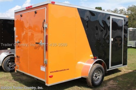 &lt;p style=&quot;font-family: Arial; font-size: small;&quot; align=&quot;center&quot;&gt;NEW 6 X 12 V-NOSED ENCLOSED CARGO TRAILER&lt;/p&gt;
&lt;p style=&quot;font-family: Arial; font-size: small;&quot; align=&quot;center&quot;&gt;Up for your consideration is a Brand New Model 6 X 12 Single Axle, V-Nosed Enclosed Motorcycle Cargo Trailer.&lt;/p&gt;
&lt;p style=&quot;font-family: Arial; font-size: small;&quot; align=&quot;center&quot;&gt;&amp;nbsp;&lt;/p&gt;
&lt;p style=&quot;font-family: Arial; font-size: medium;&quot; align=&quot;center&quot;&gt;&lt;strong&gt;ALL the&amp;nbsp;&lt;u&gt;TOP QUALITY FEATURES&lt;/u&gt;&amp;nbsp;listed in this ad!&lt;/strong&gt;&lt;/p&gt;
&lt;h3 class=&quot;strong ltext&quot; style=&quot;font-family: Arial; font-size: small;&quot;&gt;&lt;u&gt;&amp;nbsp;&lt;/u&gt;&lt;/h3&gt;
&lt;h3 class=&quot;strong ltext&quot; style=&quot;font-family: Arial; font-size: small;&quot;&gt;&lt;u&gt;Standard&amp;nbsp;ELITE SERIES&amp;nbsp;Features&lt;/u&gt;:&lt;/h3&gt;
&lt;ul&gt;
&lt;li&gt;Heavy Duty&amp;nbsp;&lt;u&gt;2&quot; X 3&quot;&amp;nbsp;Square&amp;nbsp;Tube&amp;nbsp;Main Frame&lt;/u&gt;&lt;/li&gt;
&lt;li&gt;Heavy Duty&amp;nbsp;&lt;u&gt;1&quot; x 1&quot;&amp;nbsp;Square&amp;nbsp;&lt;/u&gt;&lt;u&gt;Tubular Wall Studs&amp;nbsp;&lt;em&gt;&amp;amp;&amp;nbsp;&lt;/em&gt;Roof Bows&lt;/u&gt;&lt;/li&gt;
&lt;li&gt;&lt;u&gt;12&#39; Box Space + V-Nose&lt;/u&gt;&lt;/li&gt;
&lt;li&gt;&lt;u&gt;Rear Medium Duty&amp;nbsp;Ramp Door with 16&quot; Ramp Flap&lt;/u&gt;&lt;/li&gt;
&lt;li&gt;&lt;u&gt;1&lt;/u&gt;&lt;u&gt;6&quot; On Center Floors&lt;/u&gt;&lt;/li&gt;
&lt;li&gt;&lt;u&gt;16&quot; On Center Walls&lt;/u&gt;&lt;/li&gt;
&lt;li&gt;&lt;u&gt;16&quot; On Center Roof Bows&lt;/u&gt;&lt;/li&gt;
&lt;li&gt;(1) 3,500lb 4&quot; Drop&amp;nbsp;&lt;u&gt;&quot;Dexter&quot;&lt;/u&gt;&amp;nbsp;Axles w/ EZ LUBE Grease Fittings&lt;/li&gt;
&lt;li&gt;&lt;u&gt;32&quot; Side Door with&amp;nbsp;Lock&lt;/u&gt;&lt;/li&gt;
&lt;li&gt;6&#39; Interior Height&lt;/li&gt;
&lt;li&gt;Galvalume Seamed Roof w/&amp;nbsp;&lt;u&gt;Thermo Ply Ceiling Liner&lt;/u&gt;&lt;/li&gt;
&lt;li&gt;2&quot; Coupler w/ Snapper Pin&lt;/li&gt;
&lt;li&gt;Heavy Duty Safety Chains&lt;/li&gt;
&lt;li&gt;4-Way Flat&amp;nbsp;Wiring Harness Plug&lt;/li&gt;
&lt;li&gt;&lt;u&gt;3/8&quot; Heavy Duty Top Grade Plywood Walls&lt;/u&gt;&lt;/li&gt;
&lt;li&gt;&lt;u&gt;3/4&quot; Heavy Duty Top Grade Plywood Floors&lt;/u&gt;&lt;/li&gt;
&lt;li&gt;Smooth Rounded Fenders&lt;/li&gt;
&lt;li&gt;2K A-Frame Top Wind Jack&lt;/li&gt;
&lt;li&gt;&lt;u&gt;Top Quality Exterior Grade Paint&lt;/u&gt;&lt;/li&gt;
&lt;li&gt;&lt;u&gt;(1) Non-Powered Interior Roof Vent&lt;/u&gt;&lt;/li&gt;
&lt;li&gt;(1) 12 Volt Interior Trailer Dome Light w/ Wall Switch&lt;/li&gt;
&lt;li&gt;&lt;u&gt;24&quot;&amp;nbsp;Diamond Plate ATP Front Stone Guard&lt;/u&gt;&lt;/li&gt;
&lt;li&gt;15&quot;&amp;nbsp;&lt;u&gt;Radial&lt;/u&gt;&amp;nbsp;(ST20575R15) Tires &amp;amp; Wheels on Silver Modular Wheels&lt;/li&gt;
&lt;li&gt;Exterior&amp;nbsp;&lt;u&gt;L.E.D.&lt;/u&gt;&amp;nbsp;Lighting Package&lt;/li&gt;
&lt;/ul&gt;
&lt;p&gt;&amp;middot;&amp;nbsp;&amp;nbsp;&amp;nbsp;&amp;nbsp;&amp;nbsp;&amp;nbsp;&amp;nbsp;&amp;nbsp; Upgraded 2 Toned&amp;nbsp;Colored&amp;nbsp;Aluminum Exterior&amp;nbsp;on Slant in&amp;nbsp;&lt;strong&gt;&lt;em&gt;Black&lt;/em&gt;&lt;/strong&gt;&amp;nbsp;and&amp;nbsp;&lt;strong&gt;&lt;em&gt;Snyder&lt;/em&gt;&amp;nbsp;&lt;em&gt;Orange&lt;/em&gt;&lt;/strong&gt;&lt;/p&gt;
&lt;p&gt;* * Manufacturers Title and Limited Warranty Included * *&lt;br /&gt;* * PRODUCT LIABILITY INSURANCE * *&lt;br /&gt;* * FINANCING IS AVAILABLE W/ APPROVED CREDIT * *&amp;nbsp;&lt;/p&gt;
&lt;p&gt;ASK US ABOUT OUR RENT TO OWN PROGRAM - NO CREDIT CHECK - LOW DOWN&amp;nbsp;PAYMENT&lt;/p&gt;
&lt;p&gt;&lt;br /&gt;Trailer is offered @ factory direct pick up in Pearson, GA...We also offer Nationwide Delivery, please contact us for more information.&lt;br /&gt;CALL: 888-710-2112&lt;/p&gt;