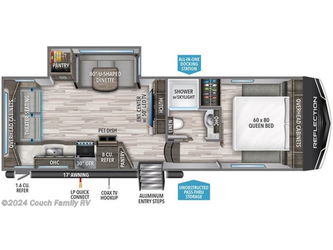 Floorplan of 2021 Grand Design Reflection 150 Series 240RL