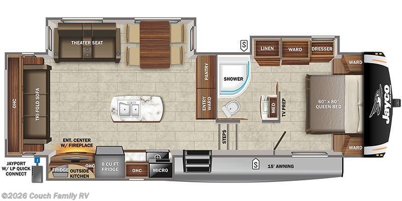 Floorplan of 2022 Jayco Eagle HT 28.5RSTS