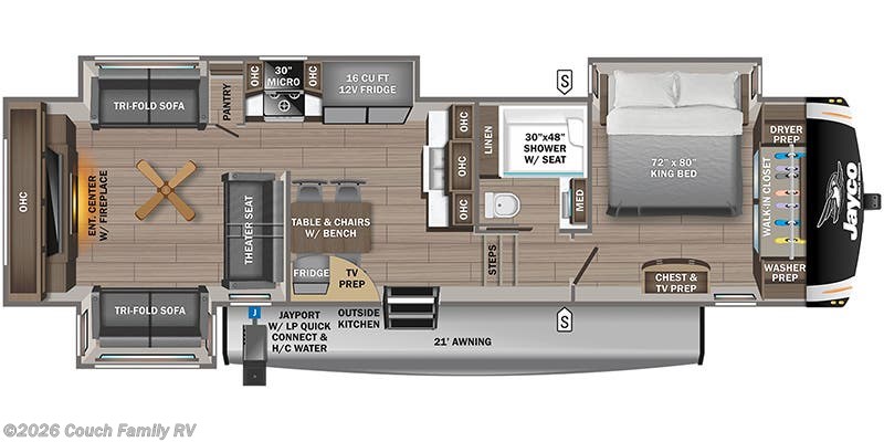 Floorplan of 2025 Jayco Eagle 335RDOK