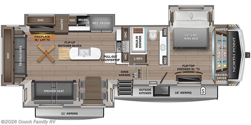 Floorplan of 2023 Jayco North Point 340CKTS
