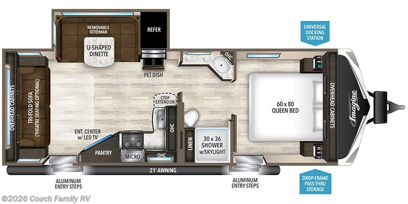 Floorplan of 2020 Grand Design Imagine 2500RL