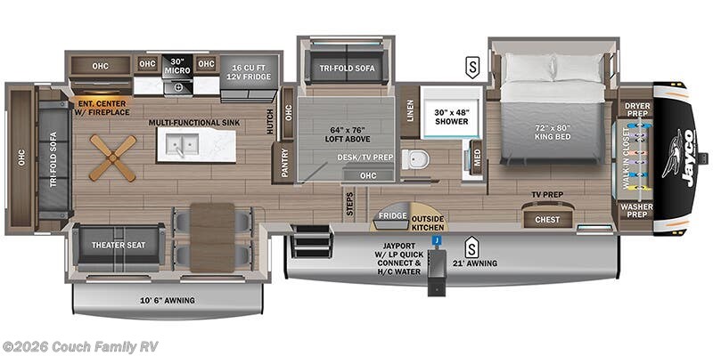 Floorplan of 2025 Jayco Eagle 355MBQS