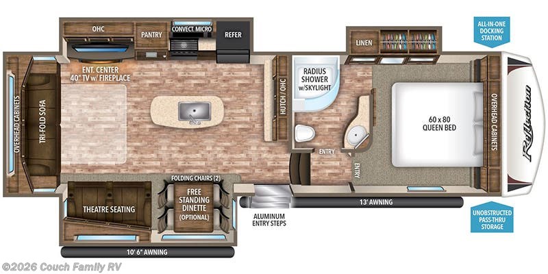 Floorplan of 2018 Grand Design Reflection 303RLS