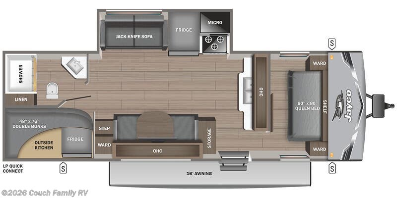 Floorplan of 2026 Jayco Jay Flight SLX 265BHS