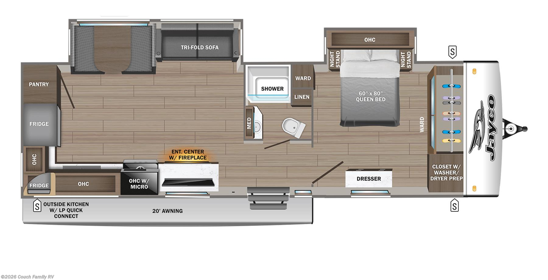 Floorplan of 2026 Jayco Jay Feather 30RKB