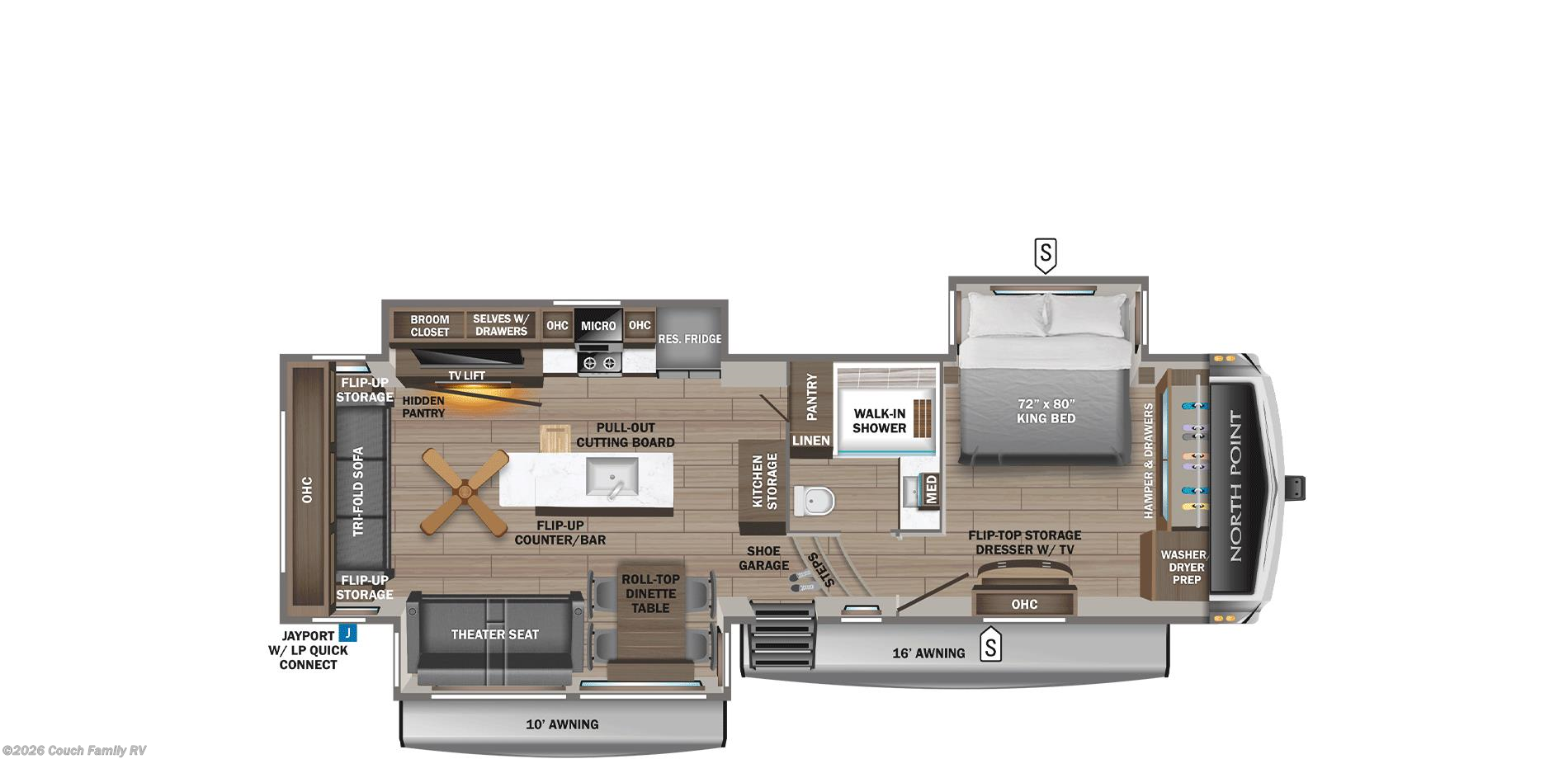 Floorplan of 2026 Jayco North Point 310RLTS