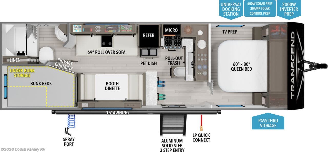 Floorplan of 2021 Grand Design Transcend Xplor 247BH