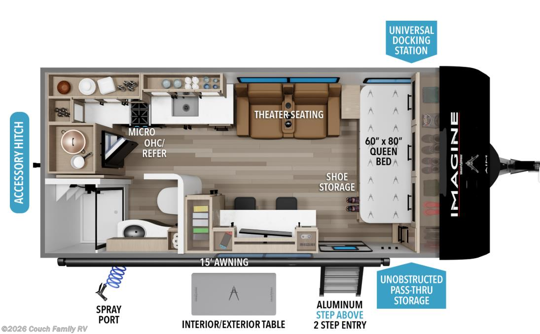 Floorplan of 2026 Grand Design Imagine AIM 19MLA