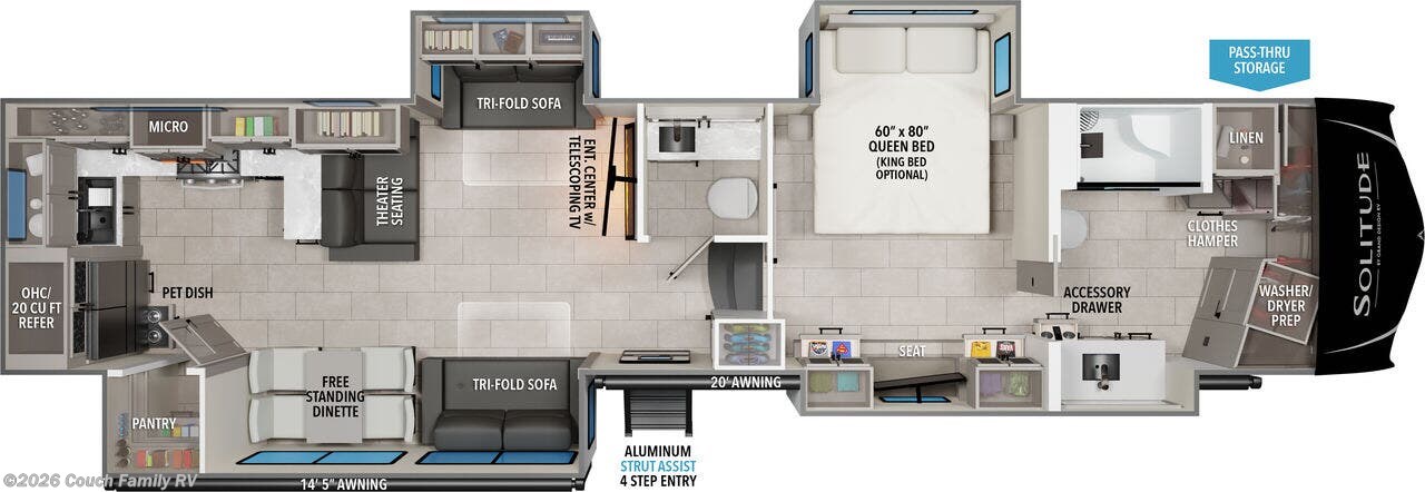 Floorplan of 2026 Grand Design Solitude 417KB