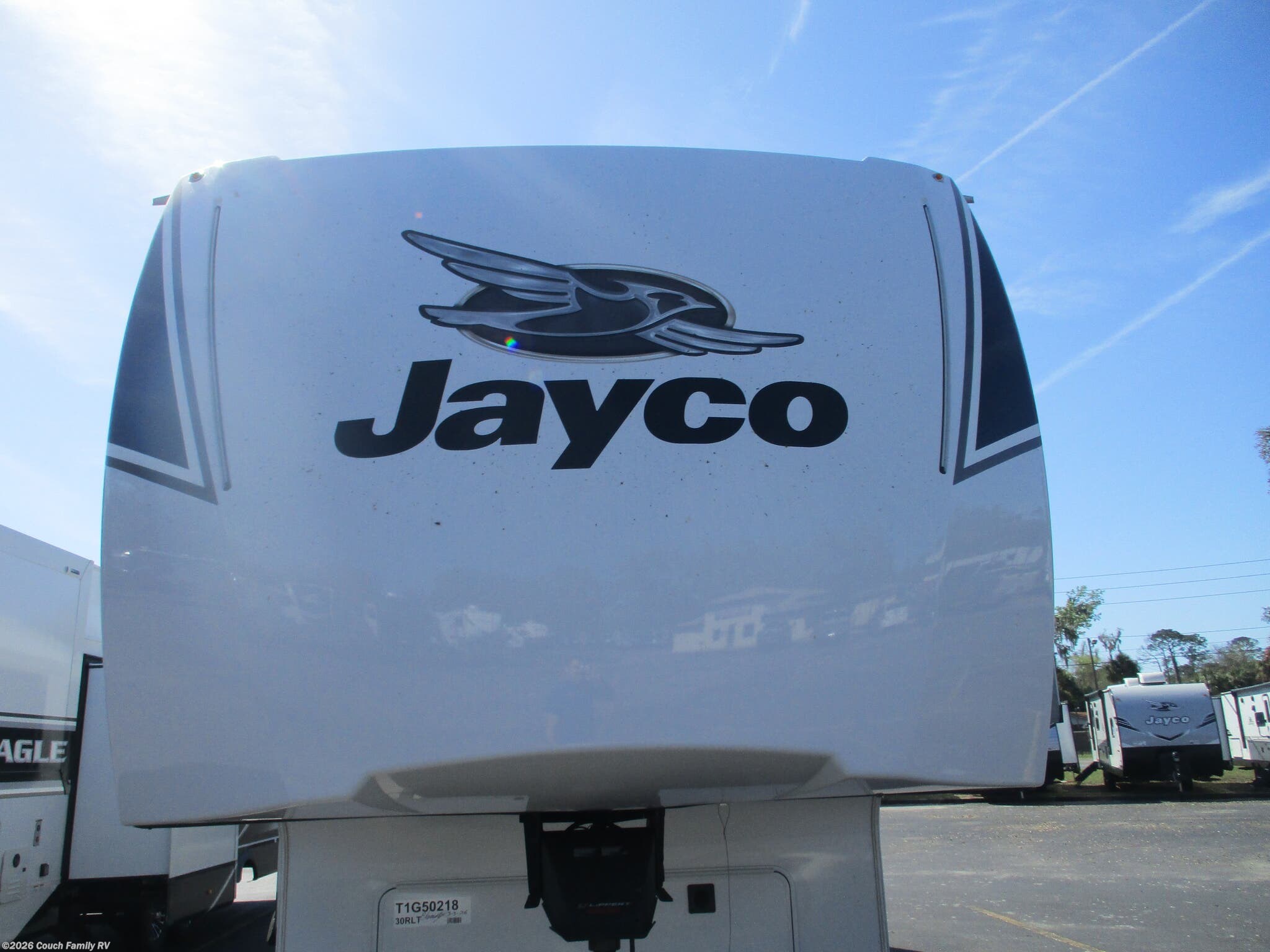 2026 Jayco Eagle SLE 30RLT - New Fifth Wheel For Sale by Couch Family RV in Cross City, Florida features Shower, Refrigerator, TV, Microwave, Fireplace