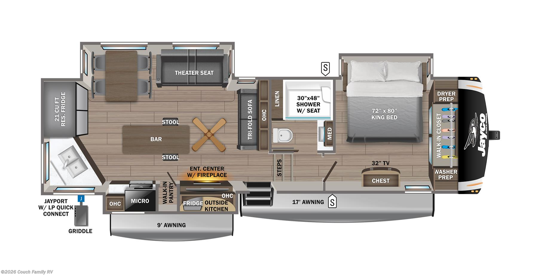 Floorplan of 2023 Jayco Eagle 319MLOK