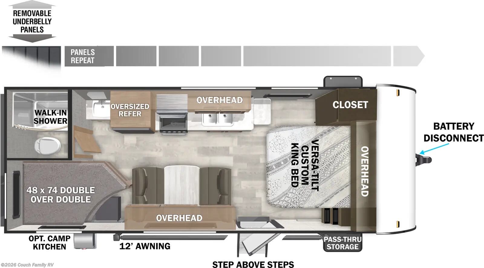 Floorplan of 2022 Forest River Wildwood X-Lite 19DBXL