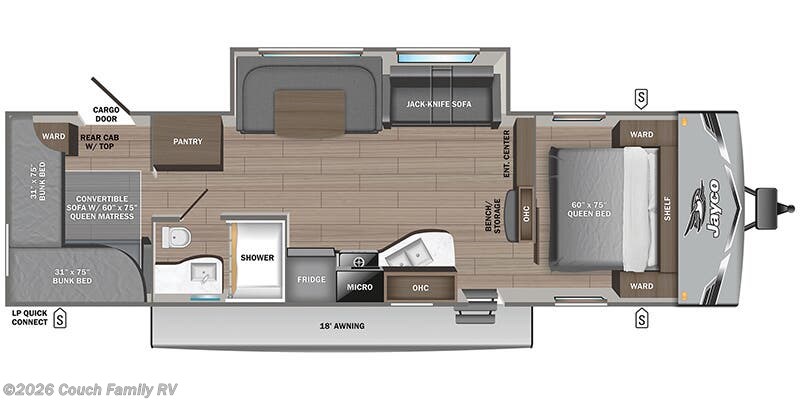 Floorplan of 2026 Jayco Jay Flight SLX 295TBS