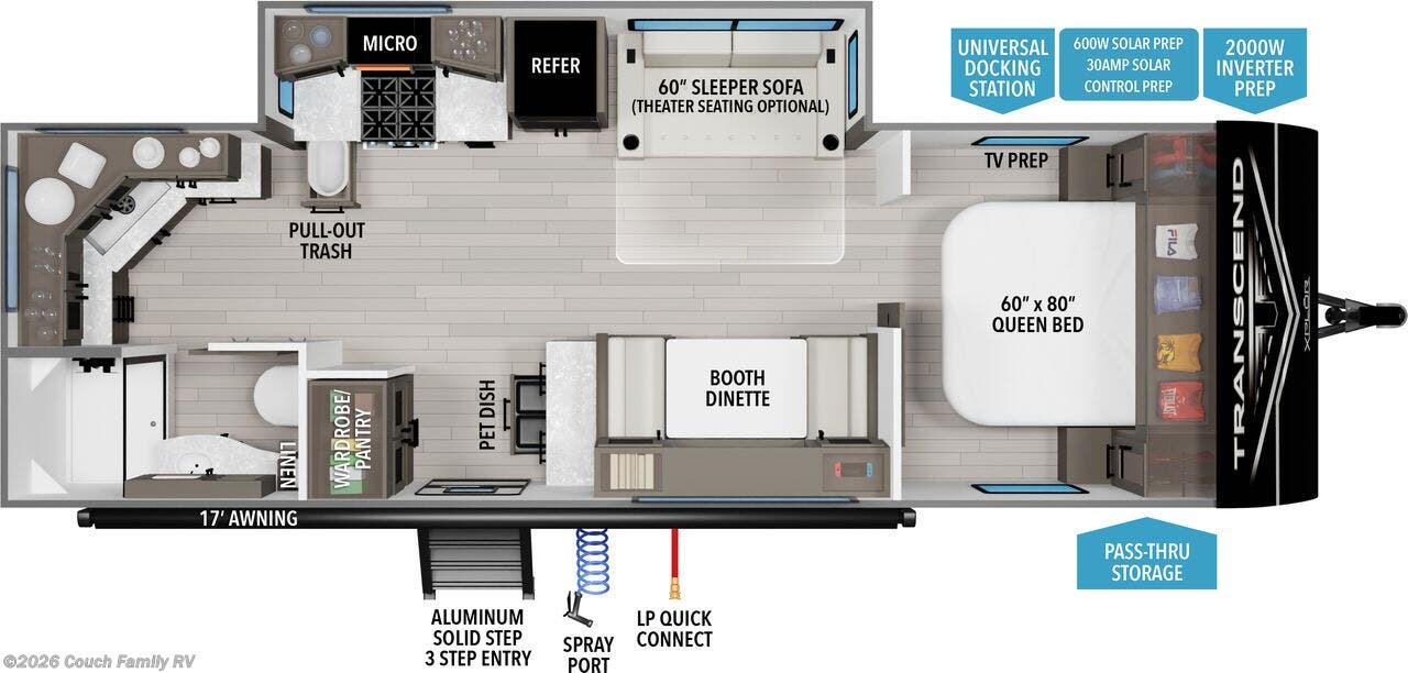 Floorplan of 2026 Grand Design Transcend Xplor 25MLX