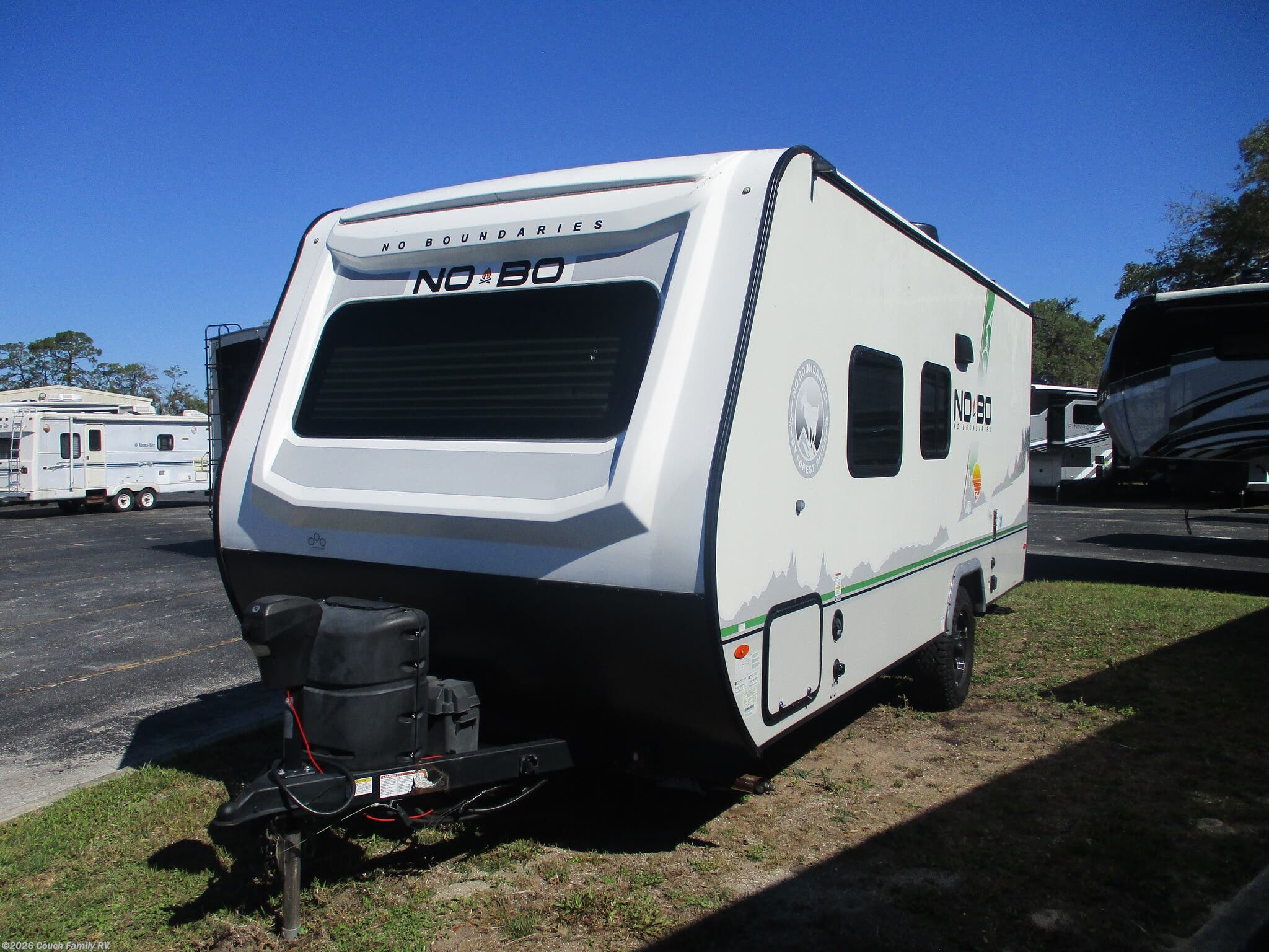 2022 Forest River No Boundaries NB19.2 - Used Travel Trailer For Sale by Couch Family RV in Cross City, Florida features Power Awning, Ladder, Pleated Shades, Solar Prep, Awning