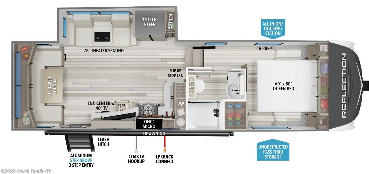 Floorplan of 2026 Grand Design Reflection 150 Series 260RD