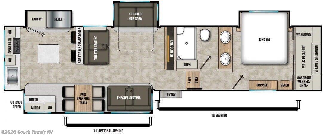 Floorplan of 2027 Coachmen Brookstone 374RK