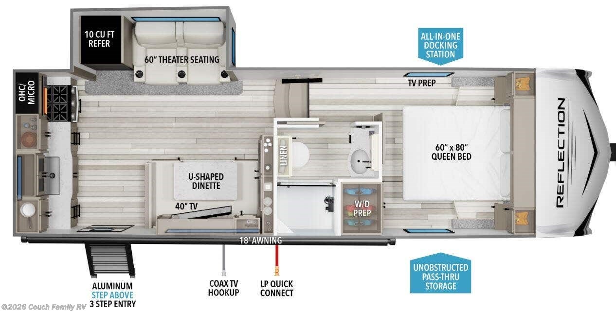 Floorplan of 2025 Grand Design Reflection 100 Series 22RK