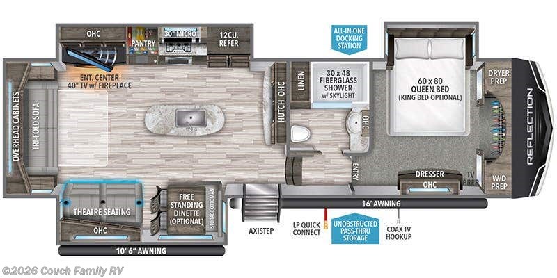 Floorplan of 2023 Grand Design Reflection 337RLS