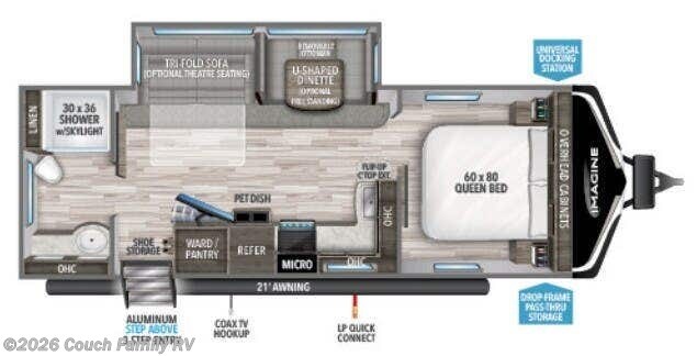 Floorplan of 2022 Grand Design Imagine 2600RB