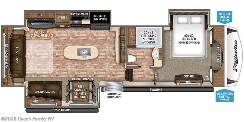 Floorplan of 2018 Grand Design Reflection 337RLS