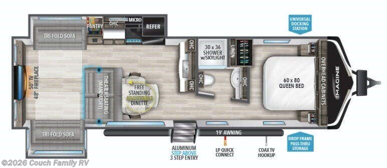 Floorplan of 2023 Grand Design Imagine 3100RD