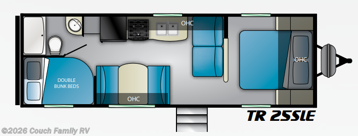 Floorplan of 2019 Heartland Trail Runner SLE 25SLE