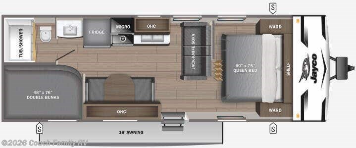 Floorplan of 2024 Jayco Jay Flight SLX 260BH