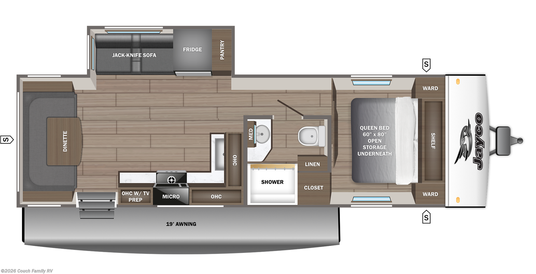 Floorplan of 2027 Jayco Jay Feather SL 25RLSL