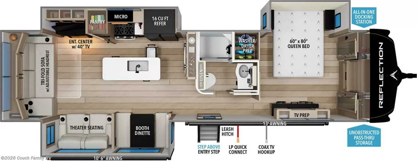 Floorplan of 2027 Grand Design Reflection 345RLTS