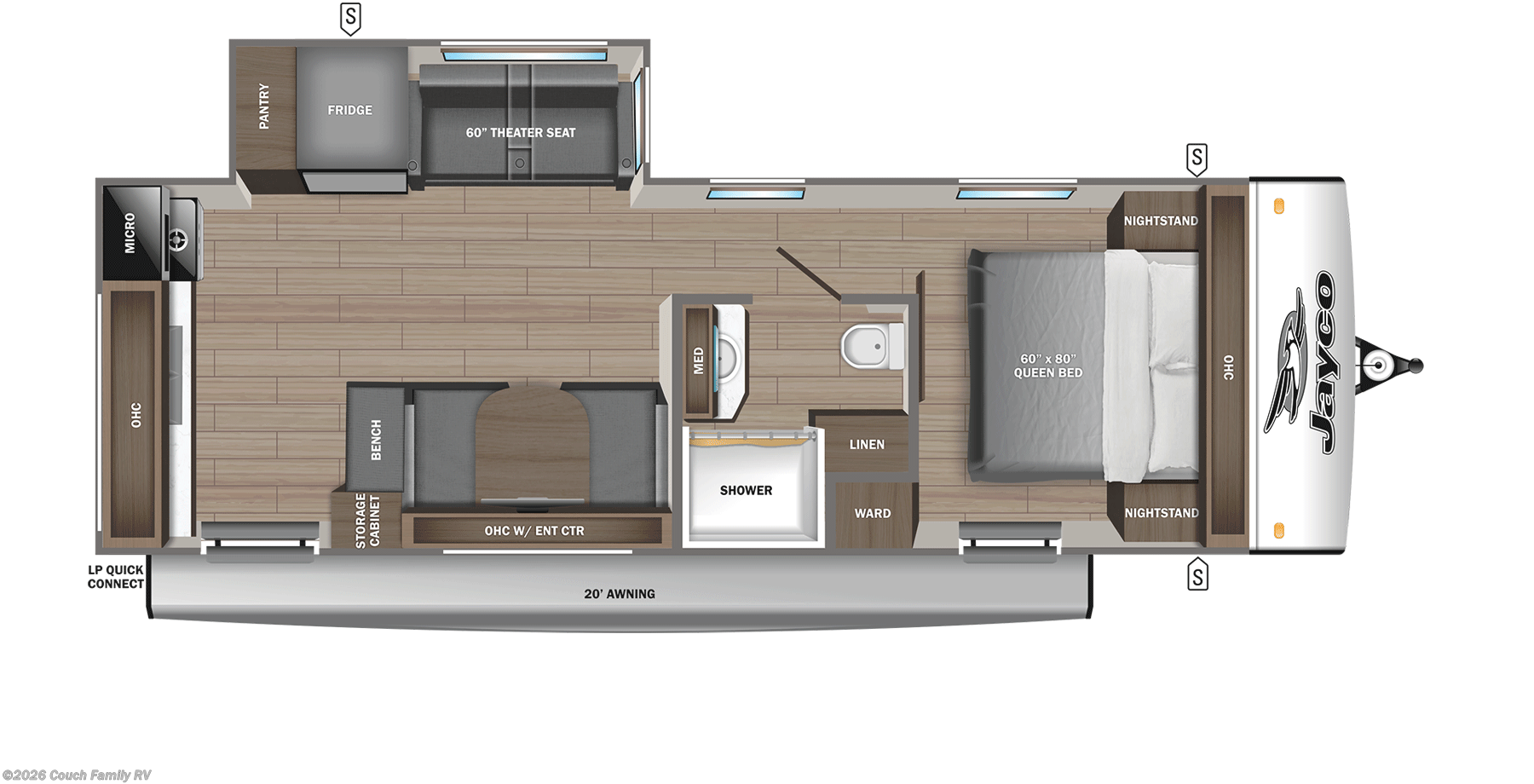 Floorplan of 2027 Jayco Jay Feather 23RK