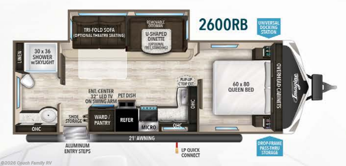 Floorplan of 2018 Grand Design Imagine 2600RB
