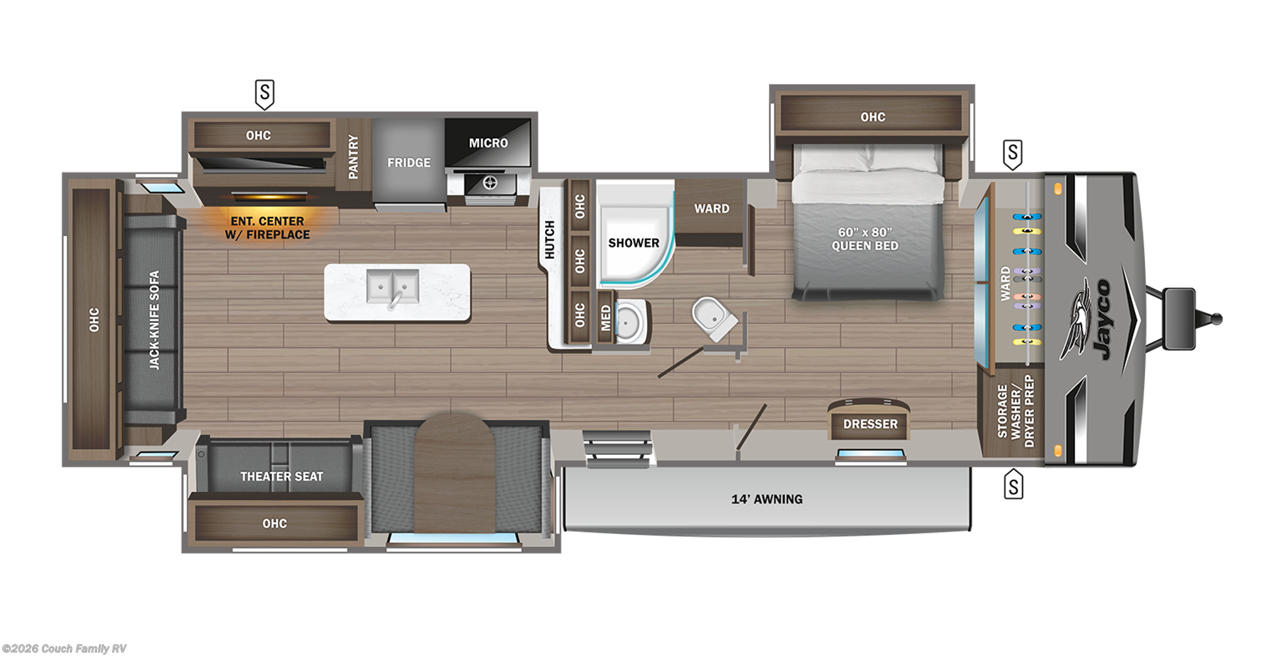 Floorplan of 2023 Jayco Jay Flight 34RSBS
