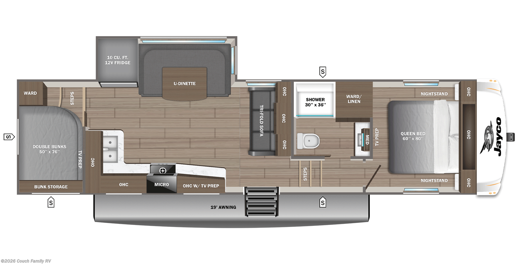 Floorplan of 2027 Jayco Eagle SLE 28BHU