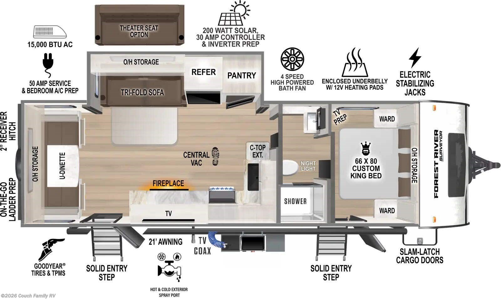 Floorplan of 2025 Forest River Grand Surveyor 253RLS