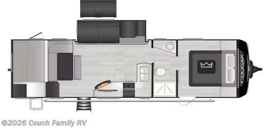 Floorplan of 2023 Keystone Cougar Half-Ton 30BHS