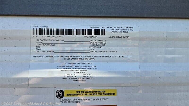 New 2025 Keystone Hideout 244RBWE available in Jerome, Idaho