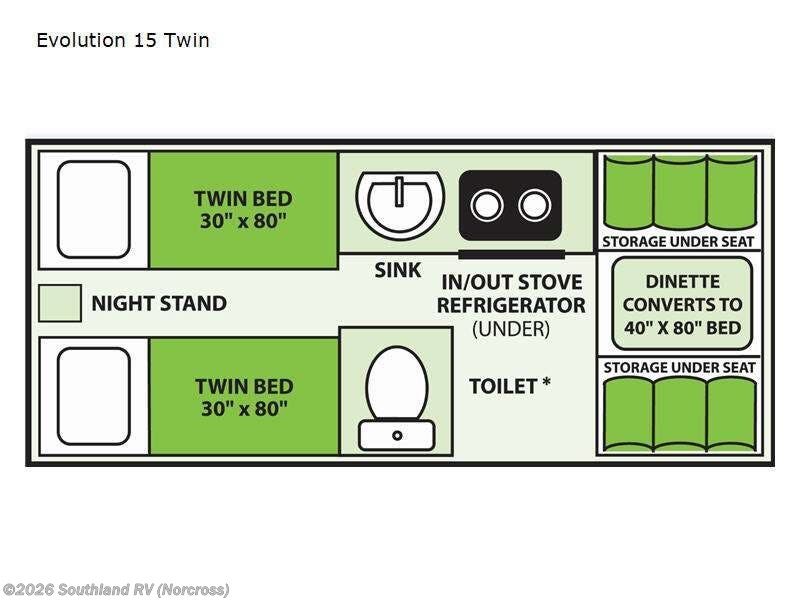 2026 Aliner Evolution 15 Twin - New Popup For Sale by Southland RV in Norcross, Georgia