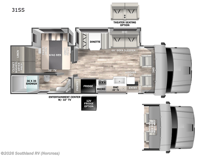 2026 Dynamax Corp Europa 31SS w/Xplorer Pkg - New Super C For Sale by Southland RV in Norcross, Georgia features Slideout