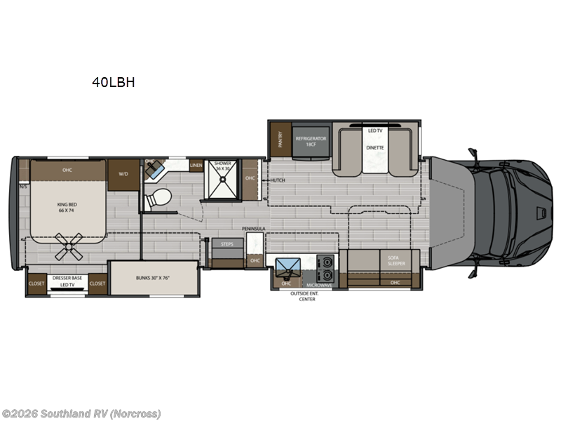 2027 Renegade RV Verona LE 40LBH - New Super C For Sale by Southland RV in Norcross, Georgia features Slideout