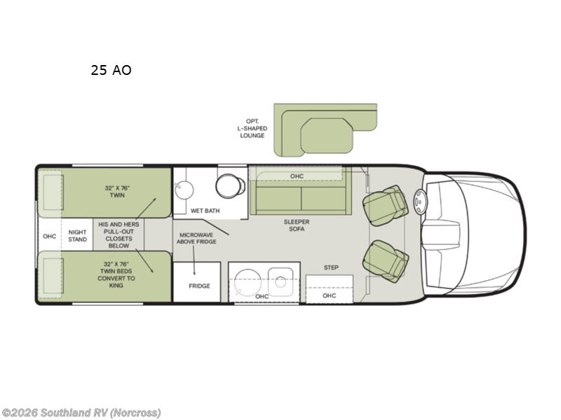 2026 Tiffin Open Trail 25 AO - New Class C For Sale by Southland RV in Norcross, Georgia