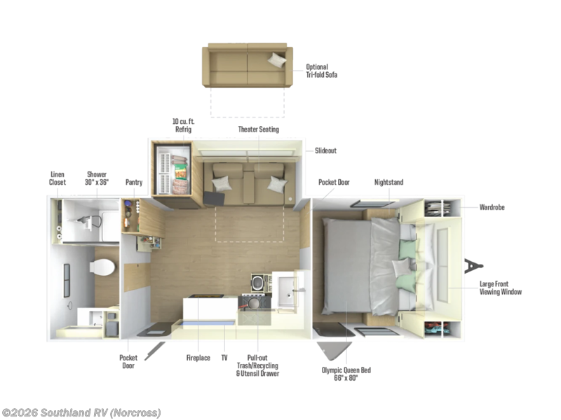 2026 Winnebago Thrive 22RBS - New Travel Trailer For Sale by Southland RV in Norcross, Georgia