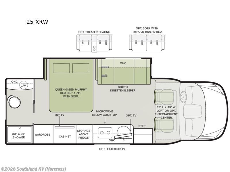 2026 Tiffin Wayfarer 25 XRW - New Class C For Sale by Southland RV in Norcross, Georgia features Slideout
