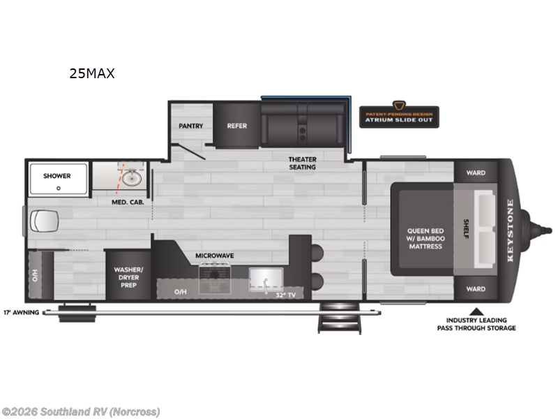 2027 Keystone Walkabout 25MAX - New Travel Trailer For Sale by Southland RV in Norcross, Georgia features Slideout
