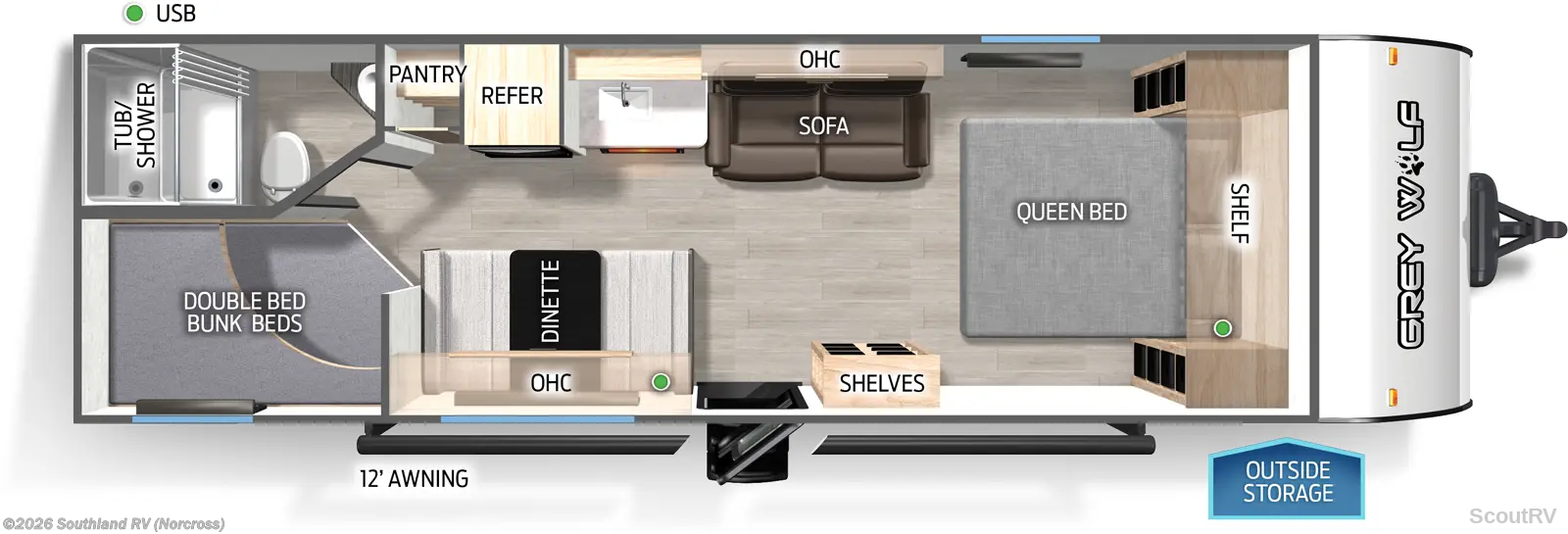 2026 Forest River Cherokee Grey Wolf 26EV - Used Travel Trailer For Sale by Southland RV in Norcross, Georgia